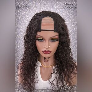 Center part full machine made wig for woman